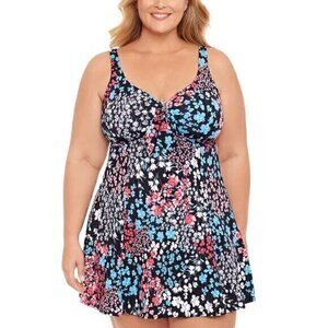 Swim Solutions Printed Tummy-Control Swimdress-10